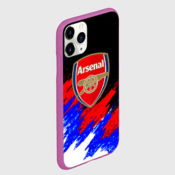 Чехол iPhone 11 Pro матовый Арсенал краски триколор, цвет: 3D-фиолетовый — фото 2