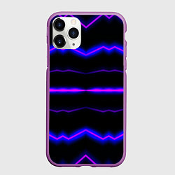 Чехол iPhone 11 Pro матовый Color multicoloured neon stripes