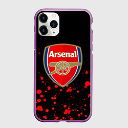 Чехол iPhone 11 Pro матовый Арсенал красные краски всплеск, цвет: 3D-фиолетовый