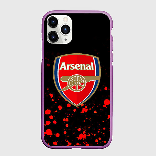 Чехол iPhone 11 Pro матовый Арсенал красные краски всплеск / 3D-Фиолетовый – фото 1
