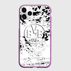 Чехол iPhone 11 Pro матовый Borussia черно белые краски