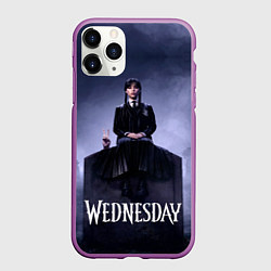 Чехол iPhone 11 Pro матовый Уэнсдей и вещь на могиле Wednesday