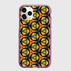 Чехол iPhone 11 Pro матовый Замысловатые соты, цвет: 3D-фиолетовый