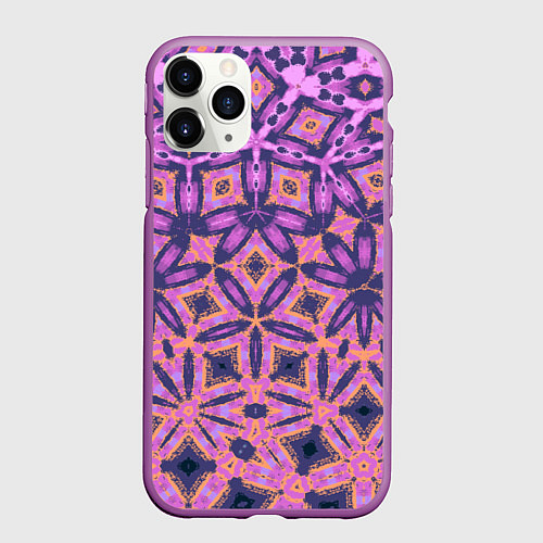 Чехол iPhone 11 Pro матовый Фиолетовая геометрическая метаморфоза / 3D-Фиолетовый – фото 1