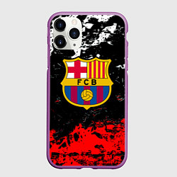 Чехол iPhone 11 Pro матовый Barcelona красно белые краски, цвет: 3D-фиолетовый