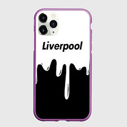 Чехол iPhone 11 Pro матовый Liverpool жидкие краски всплеск