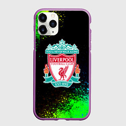 Чехол iPhone 11 Pro матовый Liverpool краски градиент