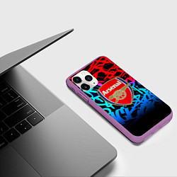 Чехол iPhone 11 Pro матовый Arsenal граффити неон, цвет: 3D-фиолетовый — фото 2