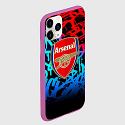Чехол iPhone 11 Pro матовый Arsenal граффити неон, цвет: 3D-фиолетовый — фото 2