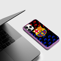 Чехол iPhone 11 Pro матовый Barcelona gradient need for speed, цвет: 3D-фиолетовый — фото 2