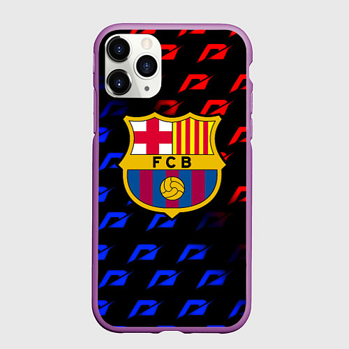 Чехол iPhone 11 Pro матовый Barcelona gradient need for speed / 3D-Фиолетовый – фото 1