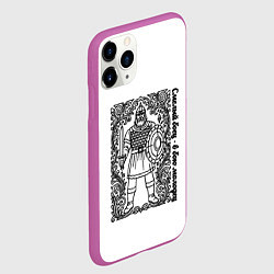 Чехол iPhone 11 Pro матовый Смелый боец монохром, цвет: 3D-фиолетовый — фото 2