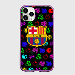 Чехол iPhone 11 Pro матовый Barcelona neon games logo, цвет: 3D-фиолетовый
