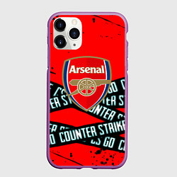 Чехол iPhone 11 Pro матовый Arsenal x counter strike game, цвет: 3D-фиолетовый