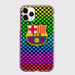 Чехол iPhone 11 Pro матовый Barcelona gradient neon, цвет: 3D-фиолетовый