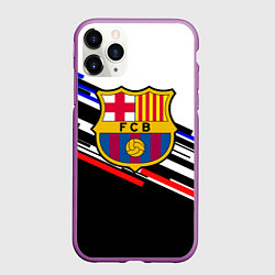 Чехол iPhone 11 Pro матовый Barcelona полосы текстура спорт