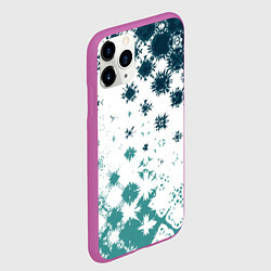Чехол iPhone 11 Pro матовый Узорчатые пятна по диагонали, цвет: 3D-фиолетовый — фото 2