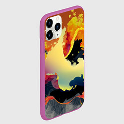 Чехол iPhone 11 Pro матовый Завораживающее пламя, цвет: 3D-фиолетовый — фото 2