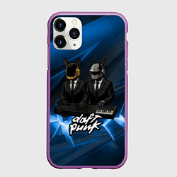 Чехол iPhone 11 Pro матовый Daft Punk - кибер собаки за пультом
