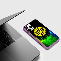 Чехол iPhone 11 Pro матовый Borussia градиент текстура, цвет: 3D-фиолетовый — фото 2