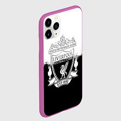 Чехол iPhone 11 Pro матовый Liverpool краски черно белые, цвет: 3D-фиолетовый — фото 2
