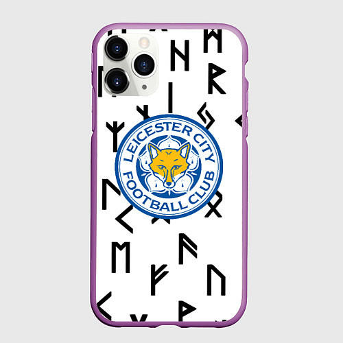 Чехол iPhone 11 Pro матовый Лестер сити символы митстические / 3D-Фиолетовый – фото 1