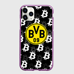 Чехол iPhone 11 Pro матовый Borussia биткоин паттерн