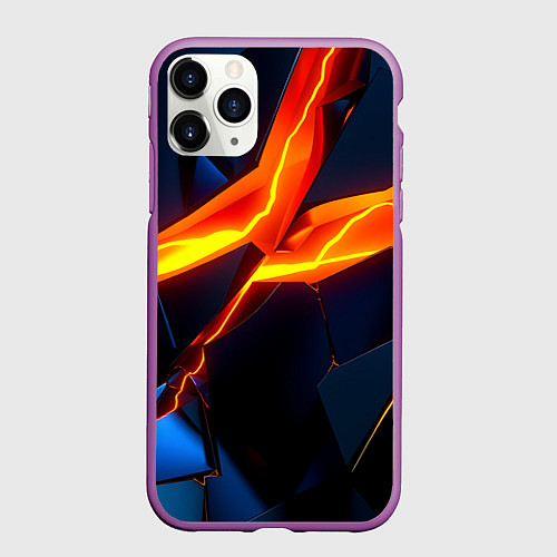 Чехол iPhone 11 Pro матовый Plate fractures / 3D-Фиолетовый – фото 1