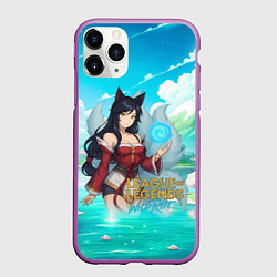 Чехол iPhone 11 Pro матовый Ahri League of Legends, цвет: 3D-фиолетовый