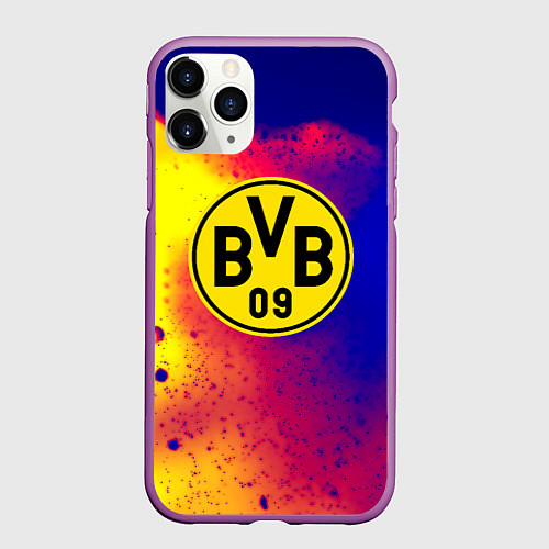 Чехол iPhone 11 Pro матовый Borussia космические краски / 3D-Фиолетовый – фото 1