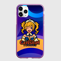 Чехол iPhone 11 Pro матовый Genshin Impact Барбара, цвет: 3D-фиолетовый