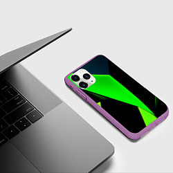 Чехол iPhone 11 Pro матовый Green tiles, цвет: 3D-фиолетовый — фото 2