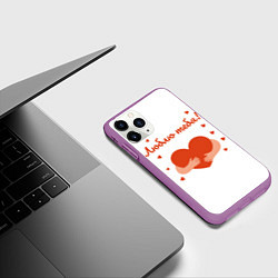 Чехол iPhone 11 Pro матовый Объятия сердца, цвет: 3D-фиолетовый — фото 2