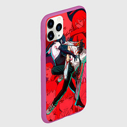 Чехол iPhone 11 Pro матовый Битва с Резе Человек бензопила, цвет: 3D-фиолетовый — фото 2