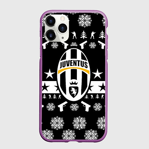 Чехол iPhone 11 Pro матовый Juventus cs go winter / 3D-Фиолетовый – фото 1