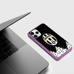 Чехол iPhone 11 Pro матовый Ювентус новый год, цвет: 3D-фиолетовый — фото 2