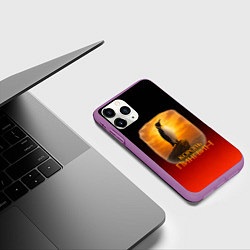 Чехол iPhone 11 Pro матовый Король Пингвин пародия, цвет: 3D-фиолетовый — фото 2