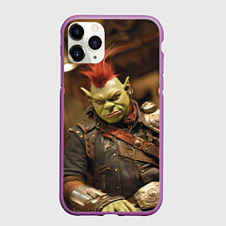 Чехол iPhone 11 Pro матовый Шрек панк в человеческом облике