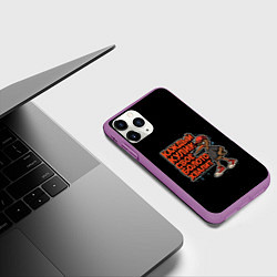 Чехол iPhone 11 Pro матовый Кулик свое болото хвалит красный арт, цвет: 3D-фиолетовый — фото 2
