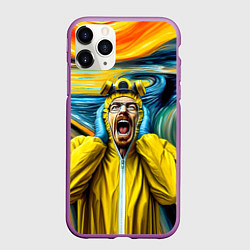 Чехол iPhone 11 Pro матовый Хайзенберг кричит на картине Мунка - мем