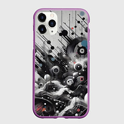 Чехол iPhone 11 Pro матовый Абстрактный паттерн - нейроарт фантазия, цвет: 3D-фиолетовый