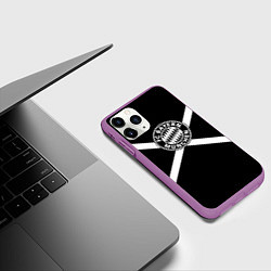 Чехол iPhone 11 Pro матовый Бавария Мюнхен полосы, цвет: 3D-фиолетовый — фото 2