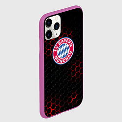 Чехол iPhone 11 Pro матовый Бавария Мюнхен текстура соты, цвет: 3D-фиолетовый — фото 2