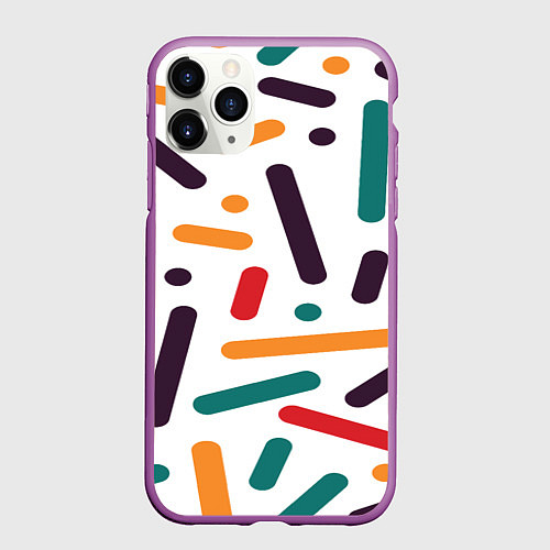 Чехол iPhone 11 Pro матовый Oval oil / 3D-Фиолетовый – фото 1