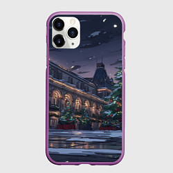 Чехол iPhone 11 Pro матовый Новогодняя Московская ночь