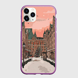 Чехол iPhone 11 Pro матовый Новогодний Московский двор