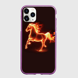 Чехол iPhone 11 Pro матовый Огненная лошадь 2026