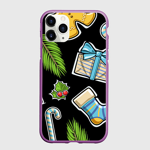 Чехол iPhone 11 Pro матовый Christmas soul / 3D-Фиолетовый – фото 1