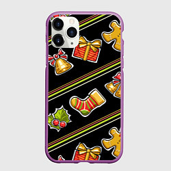 Чехол iPhone 11 Pro матовый Рождественский дух, цвет: 3D-фиолетовый
