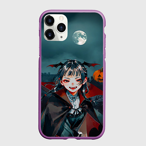 Чехол iPhone 11 Pro матовый Вампирша МаоМао - Монолог Фармацевта аниме Хэллоуи / 3D-Фиолетовый – фото 1